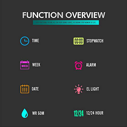 Lepeuxi 1459 Luminosa 5ATM Digital À Prova D 'Água Esportes das Crianças Relógio de Alarme Calendár