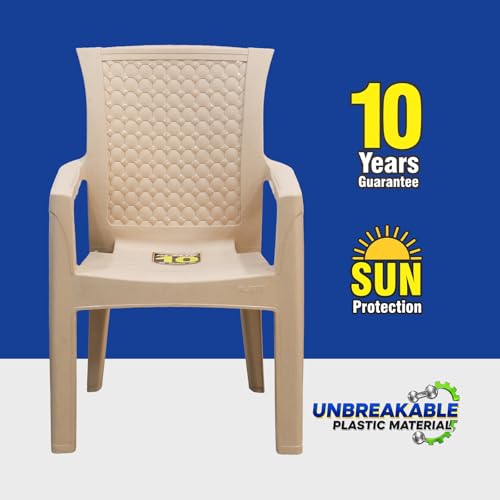 Image of Plasto Chair Luxury with Comfortable Back Posture, Matt & Glos Pattern Dining, Bedroom, Kitchen, Living Room, Garden | Bearing 150Kg Capacity | Strong & Sturdy