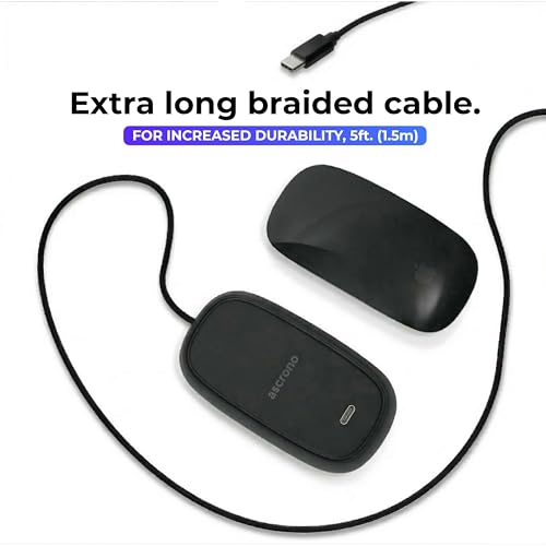 Image of Ascrono - Charging Station Compatible with Apple Magic Mouse - Black - Perfect Accessories | Usable As Charging Dock, Stand & Charger | Includes 5ft (1.5m) USB-C Cable | USB-C Connector