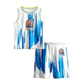 Kids Basketball Jerseys Boys and Girls Sleeveless Mesh Jersey Sets Youth Sport Training Uniforms Whiteblue