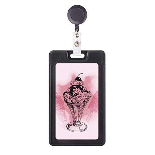 Étui rétractable cerises et chocolat glacé pour badge de travail