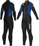 CRESSI Desde 1946 Velvet Man-Traje Monopieza Hombre-Neopreno Biforrado 3mm Ultra Stretch con Cremallera Diagonal Frontal para Ponerse y Quitarse Fácilmente-Negro/Azul-L/4