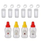 6 Mini Bottiglie Di Spezie E 4 Bottiglie Di Salsa Da Spremere, Leggere E Portatili, Con Coperchi Per Evitare Perdite, Adatte Per Contenitori Per Il Pranzo E Conservazione Di Spezie Da Campeggio.