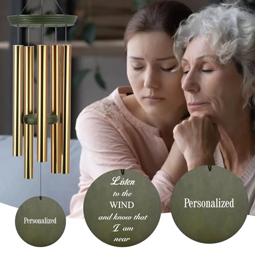 Image of ASTARIN Memorial 36 inch Wind Chimes, Personalized Name Sympathy Wind Chime, in Memory of Loss Mom Loved One, Large Deep Tone Bereavement Windchimes, Listen to the Wind(Produced in Texas)