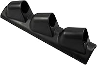 Vista 1 de Soporte negro triple para manómetro en pilar, soporte de plástico de 3 orificios de 52 mm para manómetros digitales automotrices, accesorios