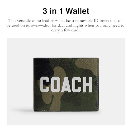 COACH Mens, 3-In-1 Wallet With Camo Print Graphic, Camo, One Size2