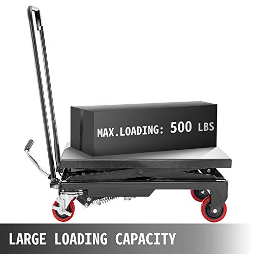 image for BestEquip Hydraulic Scissor 500LBS Capacity, Cart Lift Table Cart 28.5
