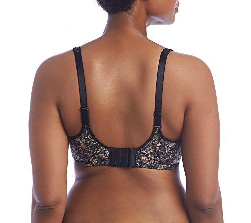 Playtex Women's Love My Curves Modern Curvy Uw T-Shirt Bra Us4848, Black/Nude Lace Print, 36D #TOP1
