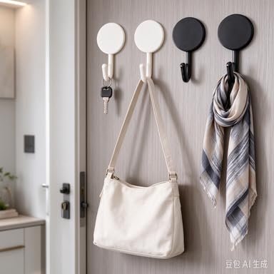 10 Pcs Round Non Slip Stable Metal Wreath Hangers for Front Door Fridge (White) - image 5