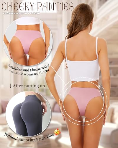 Womens Underwear Seamless Cheeky Underwear for Women No Show Panties for Women Stretch Bikini Breathable Panties 6 Pack 5