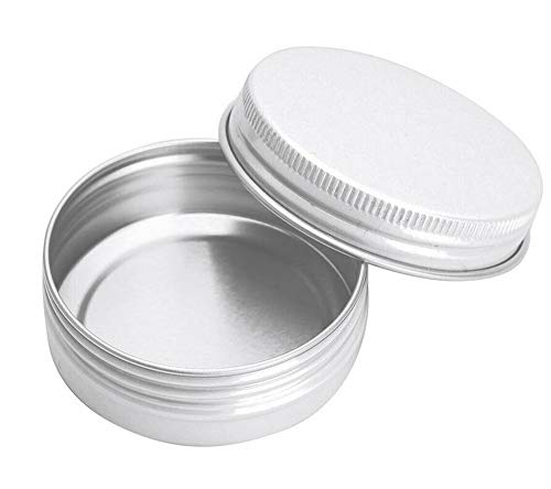 1 oz/30ml White Aluminum Tin Jar with Screw Lid Metal Round Tins Aluminum Tin Cans Containers Metal Steel Tin Cosmetic Sample Containers for DIY Lip Balm Salves Spices Candies Crafts (18)