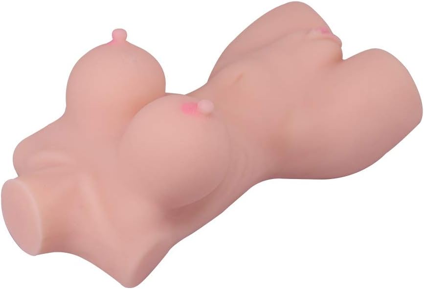 Pnongqing Realistic TPR Torso Dòlls Men's Underwear Six Toys for Males Pump Male Sucking Toys T-Shirt Safe Material Gift for Male with 2 Entries Cup (Color : Skin)