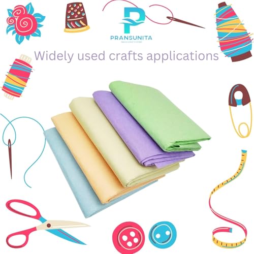 Image of Pastel Colors Felt Fabric Stiff Hard,DIY Patchwork, Sewing Crafting -5 pcs | 5 pcs for Kids School DIY Crafts, Patchwork, Embroidery Sewing Crafting Project- (22 x 18 Inch Each) - 5 Pastel Color