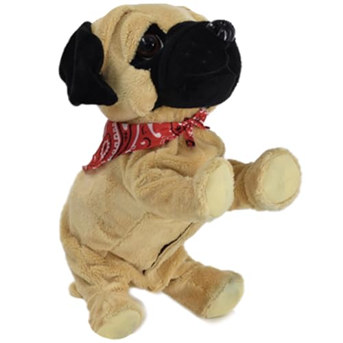 WEofferwhatYOUwant Cane Robot - Pug Daddy - Giocattolo Elettronico Peluche Interattivo con Sensibilità Suono Tocco - Batti Mani o Tocca fa 8 Posizioni Trucchi - 18+ Mesi