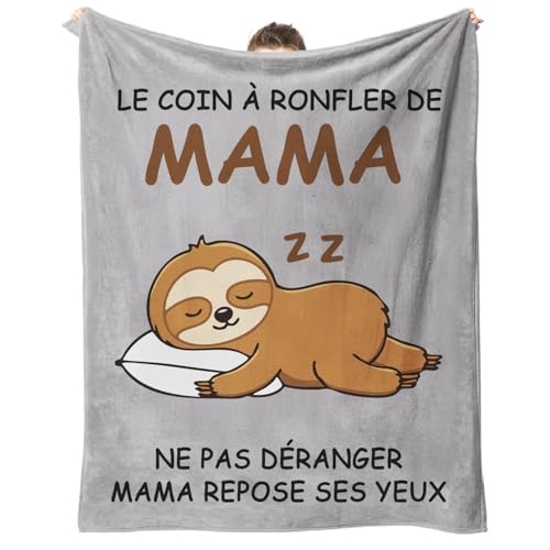 FLYWIND Cadeau Maman Fete des Meres 130 * 150cm Couverture Cadeaux de Fête des Mères Plaid Couverture Polaire Personnalisé Cadeau Femme Fantaisie Humour...