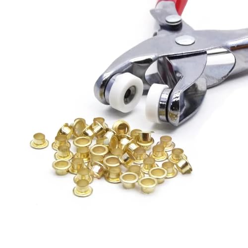 Alicate Multifuncional Compacto 2 em 1 Ferramenta para Couro, Lona e Tecidos Aplicador de Ilhós e Fu