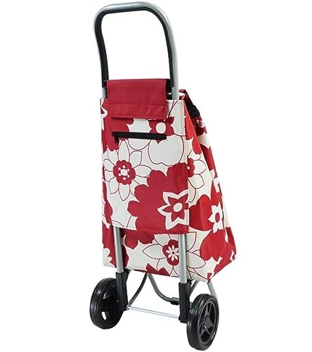 Tragbarer Einkaufstrolley mit Rollen für Reisen und Lebensmittel, faltbarer Gepäckwagen mit Einkaufstasche – Bild 6