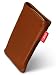 Produktbild fitBAG Beat Cognac Handytasche Tasche aus Echtleder Nappa mit Microfaserinnenfutter für Nokia 2710 Navigation Edition