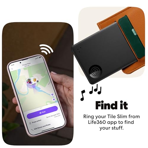 Tile by Life360 Starter Pack - Bluetooth Trackers and Item Finders for Keys, Wallets & More. Both iOS and Android Compatible. Phone Finder. 2-Pack (Black Mate/Slim) by Life360 - Image 4