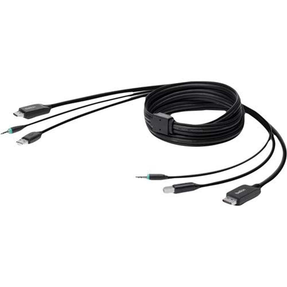 Cable DisplayPort con USB y Audio Belkin para conectar KVM y monitores 3