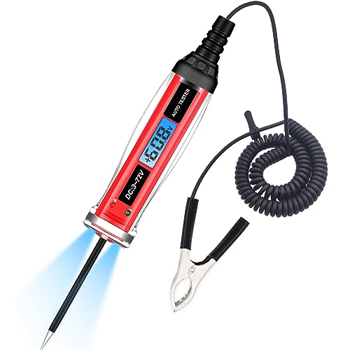 Pluma de prueba eléctrica Probador de cableado automotriz bipolar Probador de potencia de automóvil LCD digital Probador de potencia de automóvil 3-72V Herramientas de reparación y prueba