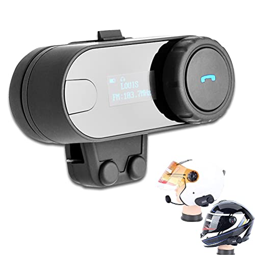 Fone de ouvido para capacete de motocicleta com tela de LCD Intercomunicador para capacete de respos