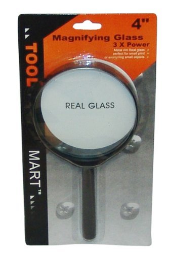 4" Magnifying Glass - 3X - Sturdy Black Frame