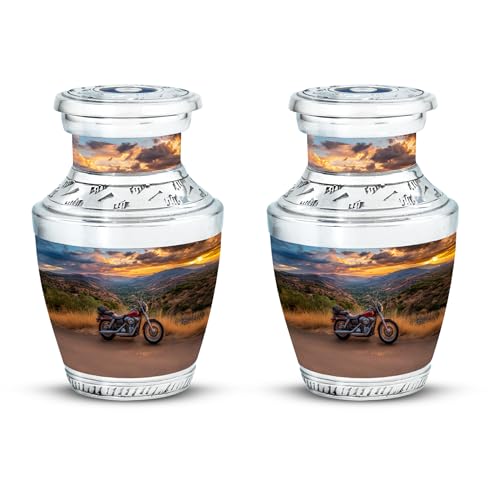 Image of Bike Urn Memorial Urns Cremation Urn for Adults 3 Inch 2 Qty | Miniature Urns for Human Ashes Human Remains Urn