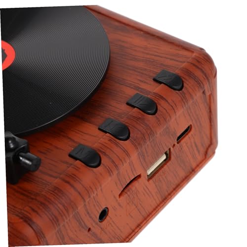 Enceinte sans fil rétro compacte avec esthétique vintage de mini tourne-disque - 3