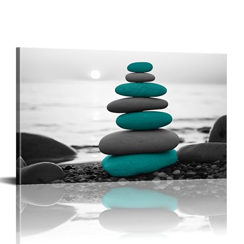 PLIDAAYO Zen Spa Inspired Wall Art Turquoise Black and White