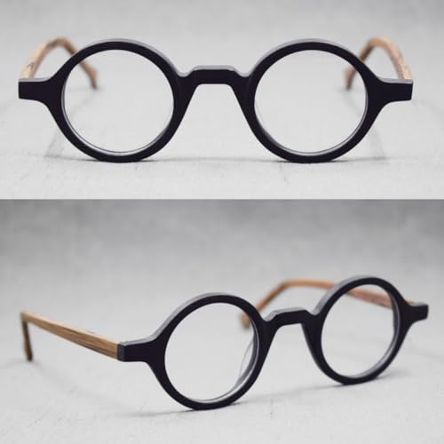 Image of Hand Made Small Vintage Round Eyeglass Frames Full Rim Acetate Glasses B002