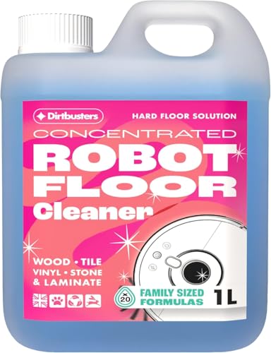 Dirtbusters Robot Mop Cleaning Solution (1L) Low-Foam Hard Floor Cleaner Concentrate for Robot Vacuum Mop Systems Streak-Free Robot Floor Cleaner Liquid for Laminate Vinyl & Tile Seagrass Fresh