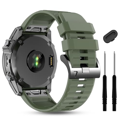 Image of Silicone Band for Garmin Enduro 3 2 /Fenix 8 pro /tactix 8 AMOLED 51mm /Fenix 7X /6X pro sapphire solar /5X plus, 26mm Quickfit Sprot Watch Strap Replacement for Descent Mk2i /3i /epix Pro /quatix 8 51mm