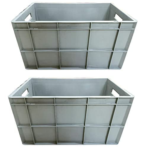 Xela Multipurpose Heavy Duty Big Multicolor Portable Plastic Crate | Organizer Stackable Shelf Basket for Large Storage Bin | Vegetable | Fruit | Fish | Milk 60x40x32cm