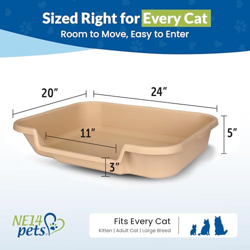 Kit de 2 areneros grandes para gato con entrada baja miniatura 4