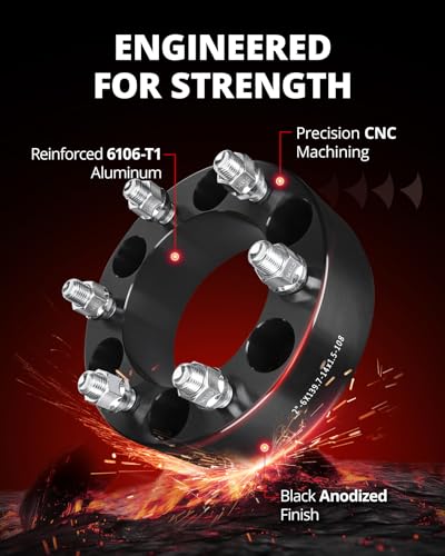 Image of EVIL ENERGY 6x5.5 Wheel Spacers 2 inch, 108mm Bore Not Hubcentric M14x1.5 Studs