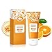 Orange Exfoliating Gel Scrub for Face and Body, Orange Enzymes Peeling Gel, Deep Cleansing Moisturizing Facial & Remove Blackheads for All Types Skin (A, 1 PACK)