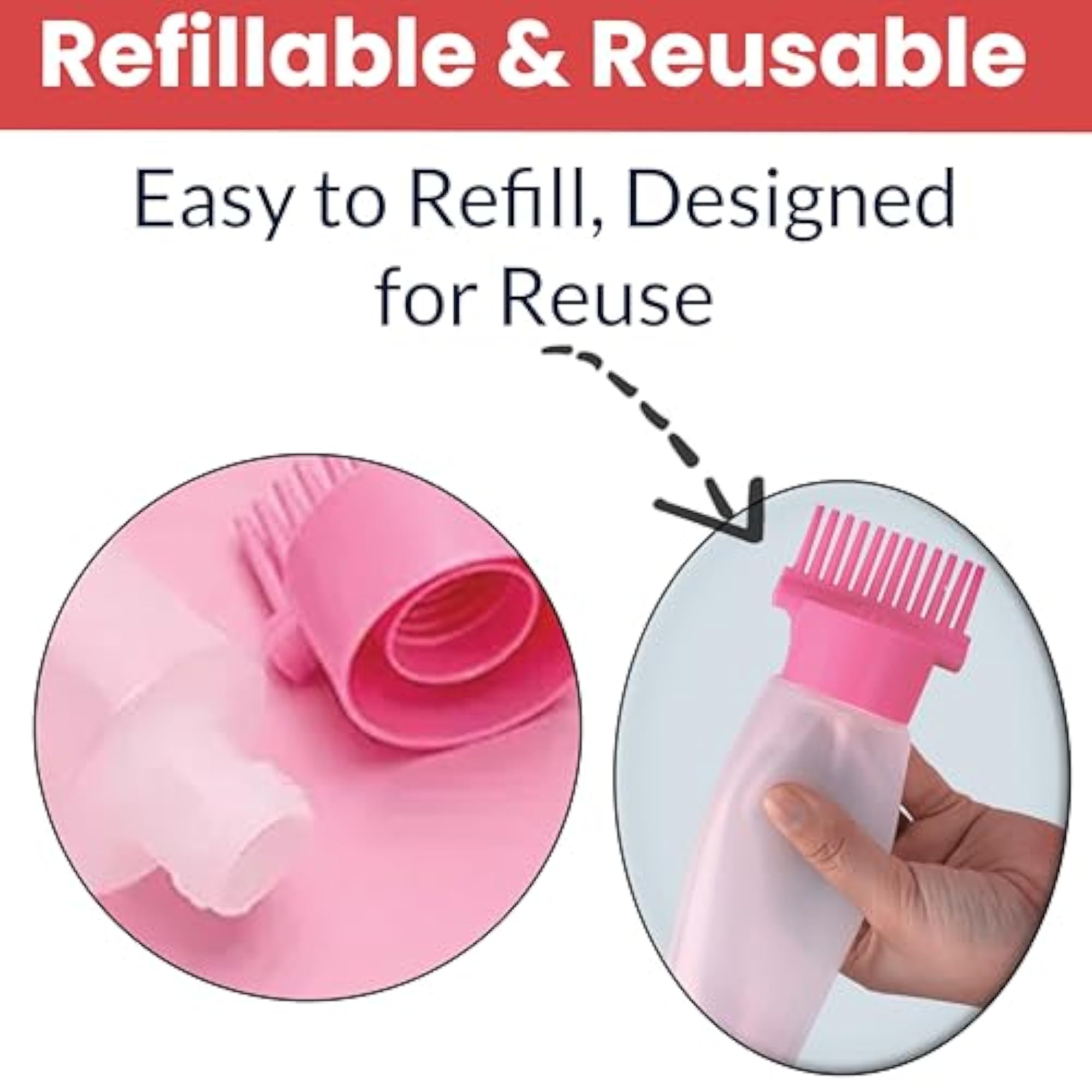 Hair & Serum Applicator Comb Bottle for Scalp Massaging