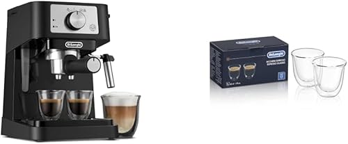 De'Longhi Stilosa - Máquina de café expreso manual, cafetera con leche y capuchino, presión de bomba de 15 barras + varita de vapor manual de leche