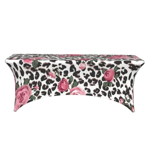 Nappe léopard extensible 1,8 m lavable pour décoration de table de banquet