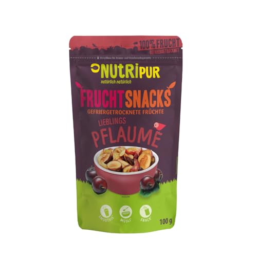 Ciruela liofilizada 100g: ciruelas secas sin azúcar - Frutas liofilizadas con fruta pura, sabor completo: bayas liofilizadas - Frutos secos NUTRIPUR