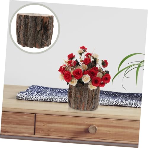 Pot de fleurs en bois marron rustique DOITOOL pour table - 7