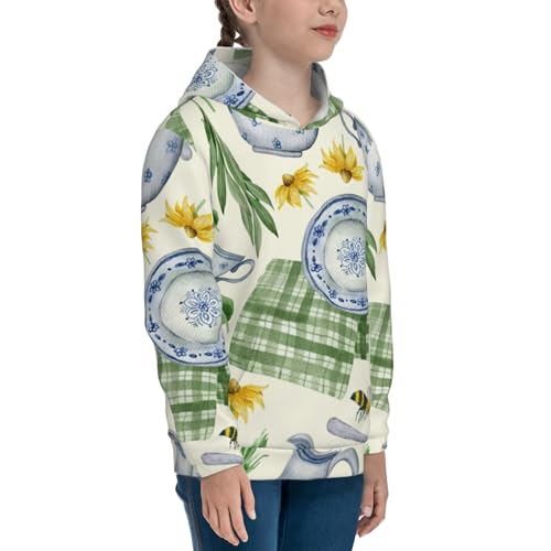 Vintage Utensils Kids Pullover Hoodies Boys Sweatshirts Girls Athletic Clothes with Pocket3