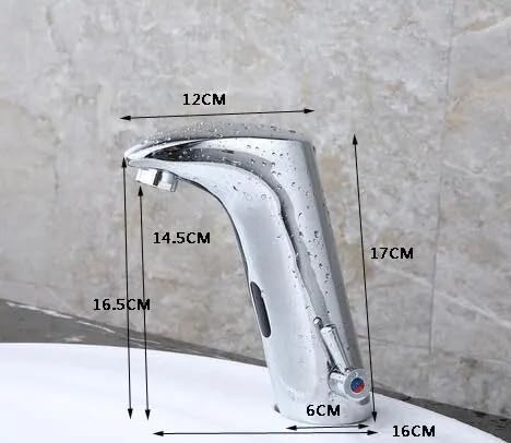 VELORE Grifo con sensor de diseño cromado para lavabos contemporáneos 6