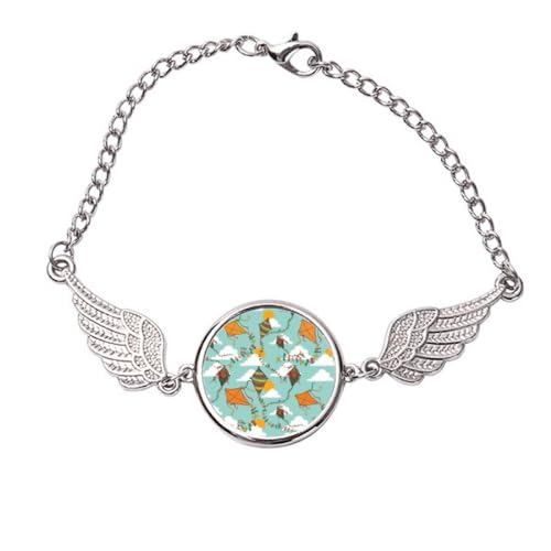 Bracelet motif cerf-volant et ailes d'ange taille M idée cadeau