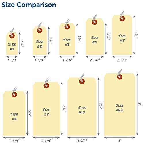 Smartsign Blank Manila Shipping Tags With Pre-Strung Elastic Strings - Pack Of 250, Size-2, 13Pt Thick Cardstock Tag, 3 1/4" X 1 5/8" Paper Hang Tags With Reinforced Fiber Patch #TOP5