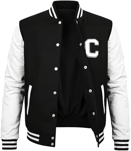 Image of Decrum Letterman Jacket Men - Casual High School Baseball Varsity Style Mens Bomber Jackets