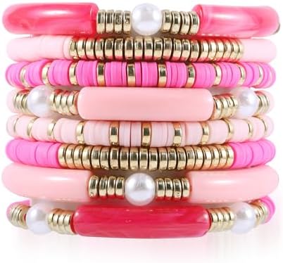 PIPITREE Bamboo Tube Bangles Bracelet For Women ，Chunky Curved St...