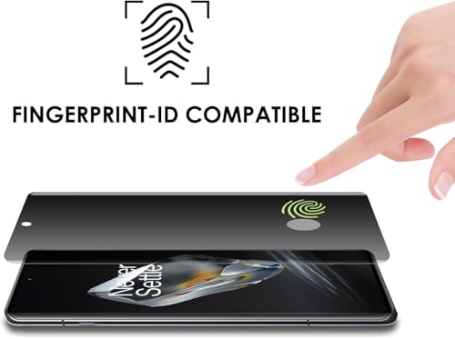 Image of SHILD Privacy Tempered Glass Screen Protector Compatible with OnePlus 12 (6.82 Inch) | Curved UV Anti-Spy Screen Guard | 9H Hardness | HD Clear | Fingerprint Sensor Support | Full Coverage | Easy Installation | Pack of 1