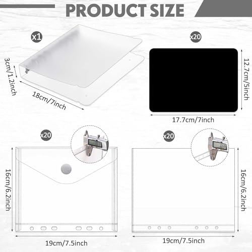 Fuyoooo 60 Pcs 5 x 7 Inch Magnetic Sheets for Die Cut Storage with Thicken Binder Cover and Stamp Die Storage Pockets for Embossing Folders Card Making DIY Scrapbooking Supplies - Thumbnail 2